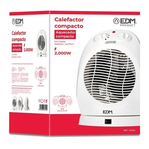 Calefactor de Suelo Vertical Oscilante 1000/2000W EDM 07202