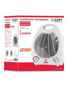 Calefactor Eléctrico Compacto Vertical 1000/2000W EDM 07204 2