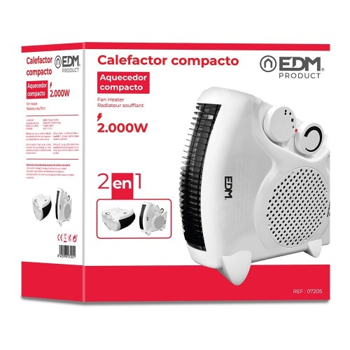 EDM 07205 Calefactor Eléctrico Compacto "2 en 1" 1000/2000W