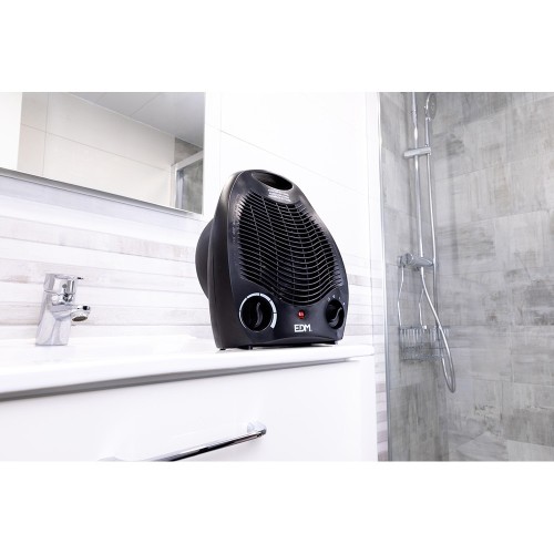 Calefactor de Suelo Vertical Negro 1000/2000W EDM 07220