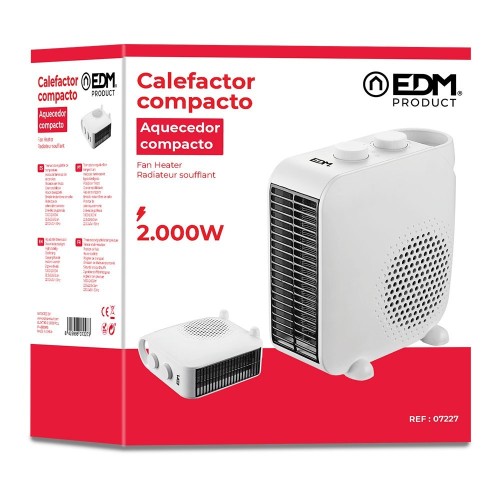 EDM 07227 Calefactor "2 en 1" Vertical/Horizontal 1000/2000W