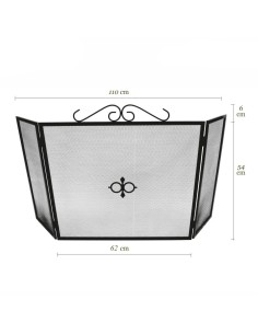 EDM 85755 Rejilla Salvachispas Plegable Negro 111x0.8x60.5CM 2