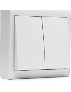Doble conmutador Superficie 10A  Serie Living 8000 Famatel 8003