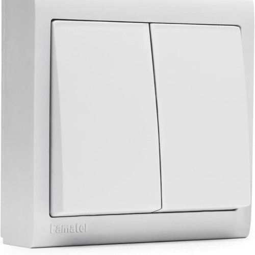 Doble conmutador Superficie 10A  Serie Living 8000 Famatel 8003