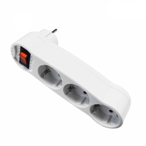 Clavija con Enchufe Triple Schuko con Interruptor 16A EDM 40045