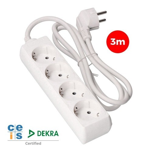 EDM 41034 Regleta 4 Enchufes con Cable de 3 Metros