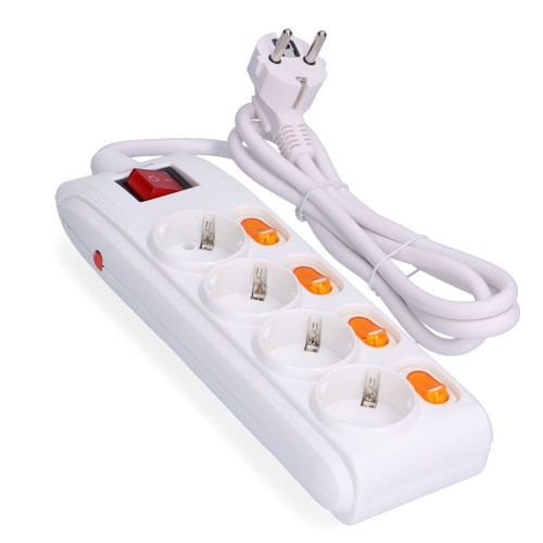 Regleta 4 Enchufes Protección Contra Sobretensiones EDM 41784 Regleta 4 Enchufes Protección Contra Sobretensiones EDM 41784