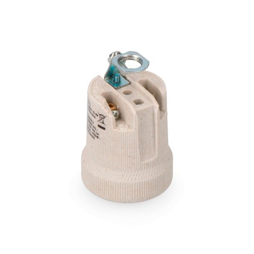 Portalámparas Porcelana Blanco Casquillo E27 EDM 44013