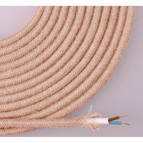 Cable de Cuerda de Yute Tejida y Enfundada 2x0,75MM EDM 11974 Cable de Cuerda de Yute Tejida y Enfundada 2x0,75MM EDM 11974