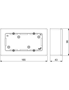 Caja de Mecanismos de Superficie para 2 Elementos Blanca Solera 92 2