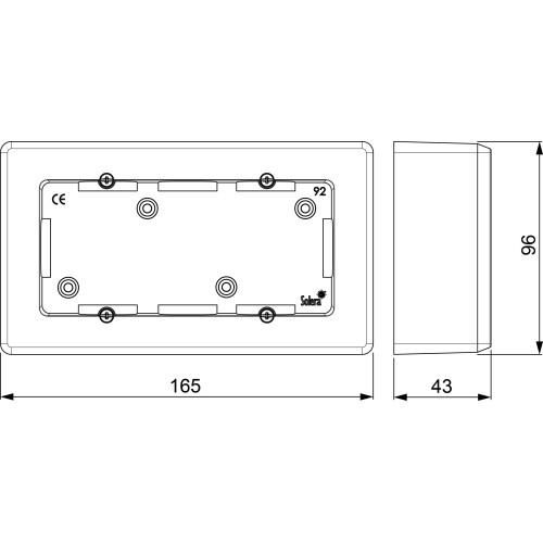 Caja de Mecanismos de Superficie para 2 Elementos Blanca Solera 92