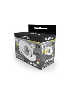 Foco Downlight LED Orientable Empotrable PC Blanco 7W CCT 2