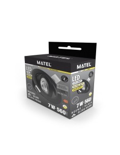 Foco Downlight LED Orientable Redondo Empotrable Negro 7W CCT 2