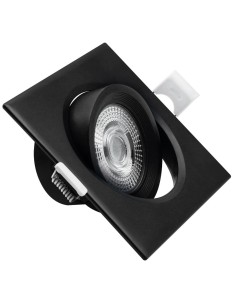 Foco Downlight LED Orientable 7W Cuadrado Empotrable Negro CCT