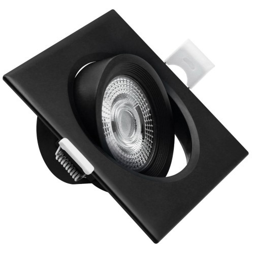 Foco Downlight LED Orientable 7W Cuadrado Empotrable Negro CCT Foco Downlight LED Orientable 7W Cuadrado Empotrable Negro CCT
