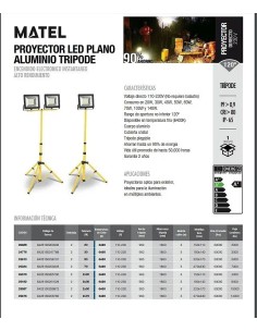 Proyector LED trípode 5 metros 1X20-1x70W.Fría - 1 2