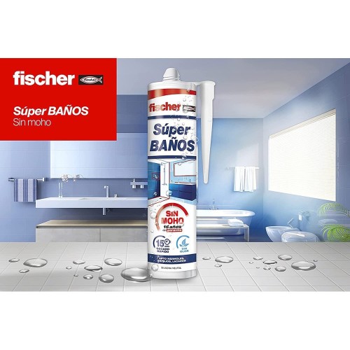 Super Baños Silicona Translúcida Antimoho Sin Olor 280ML Fischer