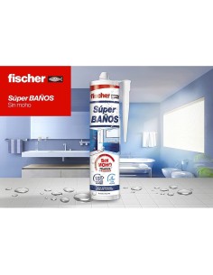 Silicona Blanca Antimoho Sin Olor 280ML Super Baños 563064 Fischer 2