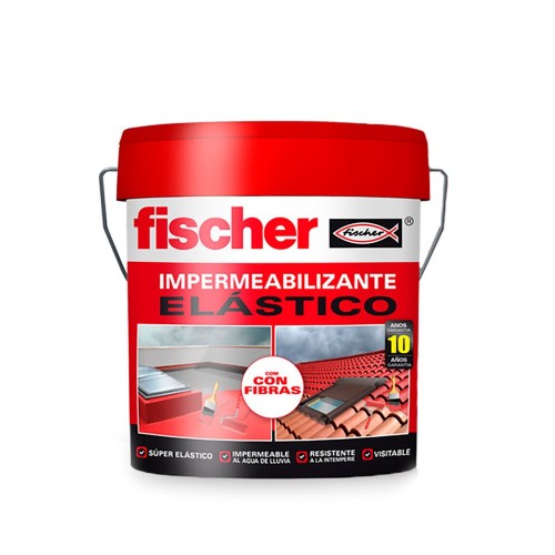 Pintura Impermeabilizante 4 Litros Gris Con Fibras 547158 Fischer
