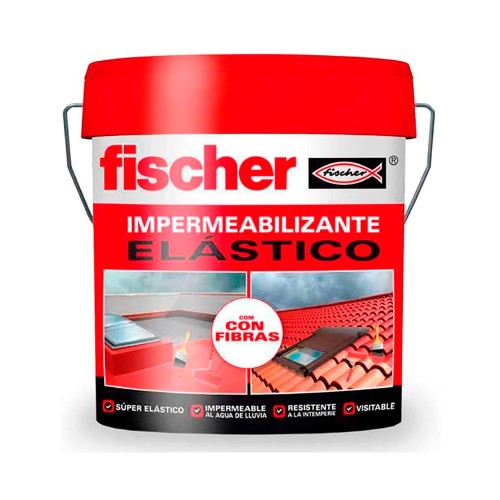 Pintura Impermeabilizante 15 Litros Rojo Con Fibras 547152 Fischer