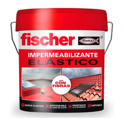 Pintura Impermeabilizante Con Fibras 15 Litros Gris 547154 Fischer