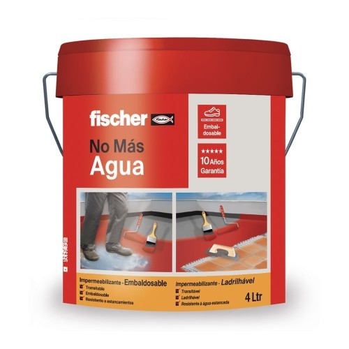Fischer Pintura Impermeabilizante Embaldosable Gris 4 Litros 564316