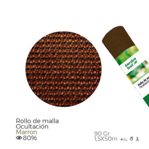 Rollo De Malla De Ocultación 1.5X50M Marrón 90G  EDM