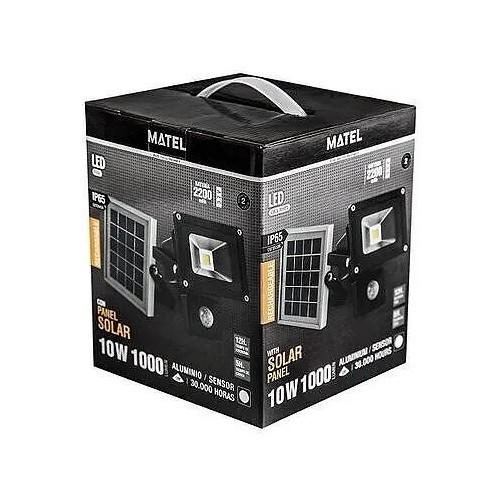 Proyector led sensor negro rec. Solar 10W - 2