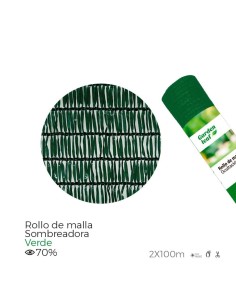 Rollo De Malla Sombreadora Verde 70% 2X100M EDM