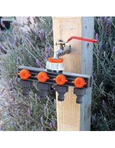 Adaptador para Grifo de Jardín 4 Vías 3/4" para Manguera EDM 2