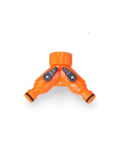 Conector de Manguera de Jardín en "Y" Con Dos Llaves 3/4" Ø26.5MM