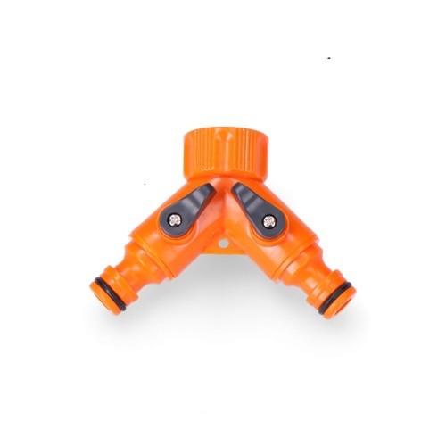 Conector de Manguera de Jardín en "Y" Con Dos Llaves 3/4" Ø26.5MM Conector de Manguera de Jardín en "Y" Con Dos Llaves 3/4" Ø26.5MM