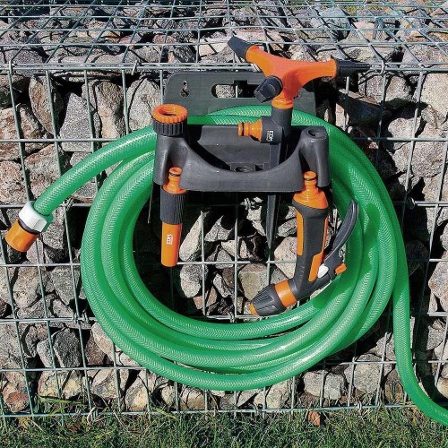 Soporte Mural Portamangueras Gris de Plástico Resistente EDM