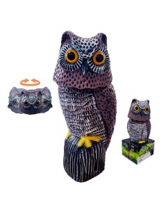 Búho Con Cabeza Giratoria Espanta Aves 20X38X16CM EDM