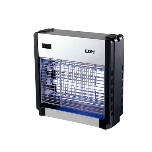 Mata Mosquitos Profesional Eléctrico 2X6W 30M² Cromo/Negro EDM