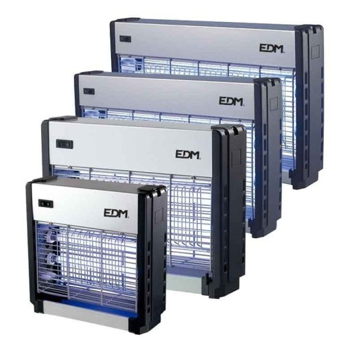 Mata Mosquitos Profesional Eléctrico 2X6W 30M² Cromo/Negro EDM