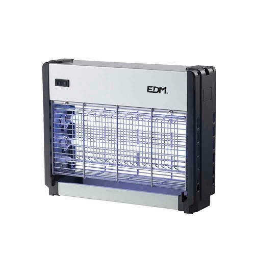 Mata Insectos Profesional Eléctrico 2X8W 50M² Cromo/Negro EDM