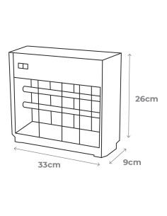 Mata Insectos Profesional Eléctrico 2X8W 50M² Cromo/Negro EDM 2