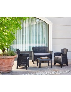 Conjunto de Jardín Jungle 4 Piezas Antracita + Cojines Progarden 2