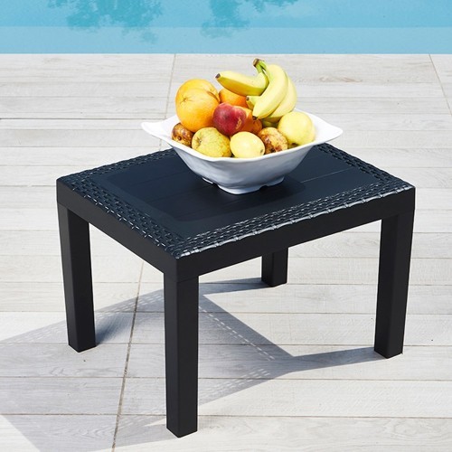 Mesa de Jardín Auxiliar Jack Antracita Para Exterior 59X46X40CM Mesa de Jardín Auxiliar Jack Antracita Para Exterior 59X46X40CM