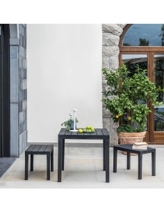 Mesa Cuadrada Bali Color Negro Para Exterior 78X78X72CM 2