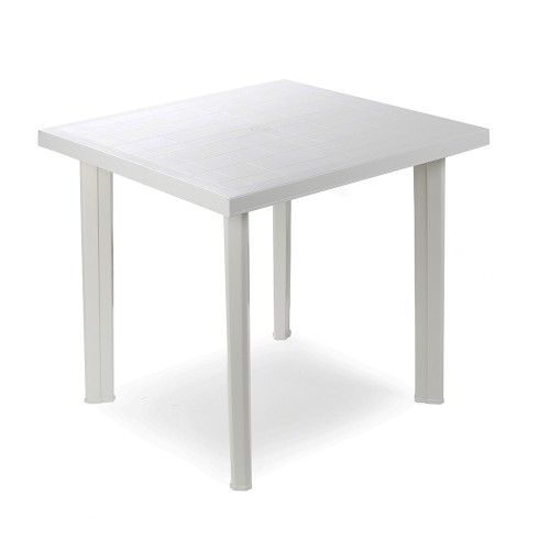 Mesa de Jardín Cuadrada Blanca Para Exterior 80X75X72CM Ipae Progarden