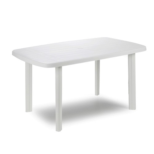 Mesa Ovalada Blanca Para Exterior 72X137X85CM Ipae Progarden