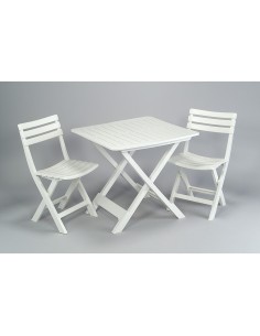 Set Jardín de Mesa Y Dos Sillas Plegables Blanca Ipae Progarden