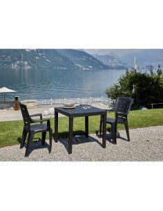 Silla de Jardín Borneo Negra Apilable Ipae Progarden 2