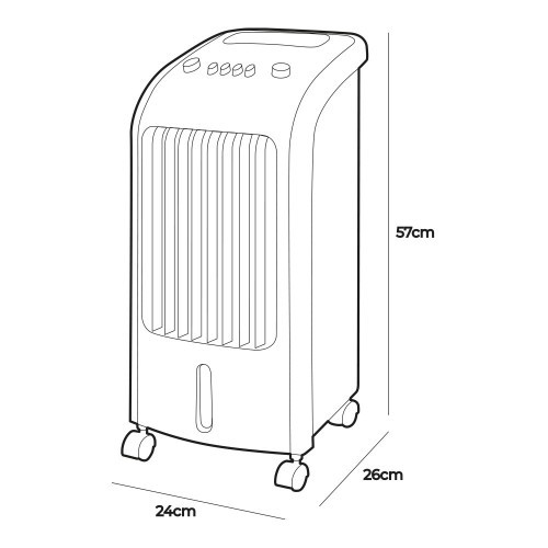 Climatizador de Aire Por Agua 80W 3,6L 3 Posiciones EDM