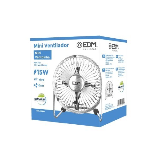 Mini Ventilador Industrial De Sobremesa Cromado 15W EDM