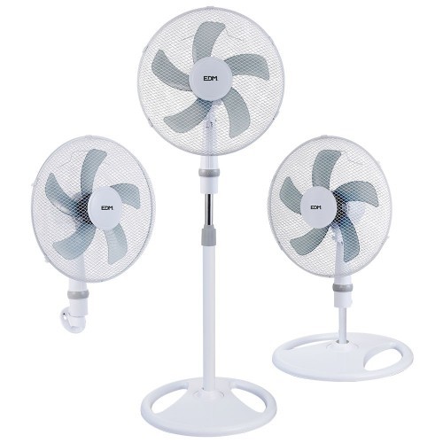 Ventilador de Pie/Sobremesa/Pared 3 En 1 45W Ø40cm EDM Ventilador de Pie/Sobremesa/Pared 3 En 1 45W Ø40cm EDM