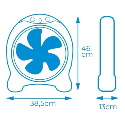 Ventilador Box Fan Blanco/Gris 45W Aspas Ø30,5cm EDM Ventilador Box Fan Blanco/Gris 45W Aspas Ø30,5cm EDM
