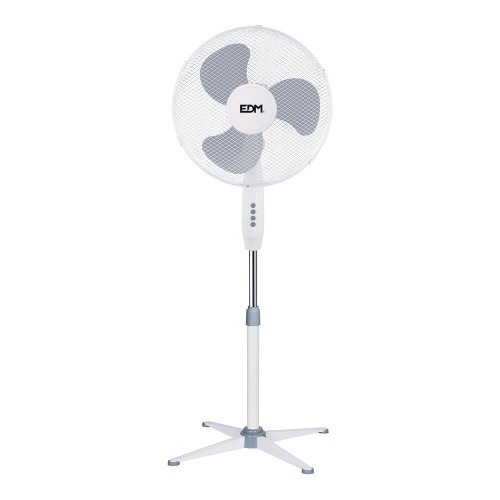 Ventilador De Pie Blanco 45W Aspas Ø40cm Altura Regulable EDM